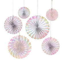 Load image into Gallery viewer, Iridescent Party Fan Set