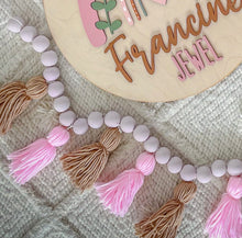 Load image into Gallery viewer, Wood Bead Tassel Garland