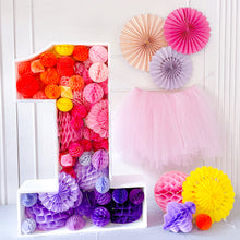 Load image into Gallery viewer, Number Standee with Honeycomb Decors