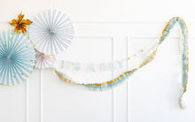 Load image into Gallery viewer, Baby Blue/Cream/Gold Crepe Garland