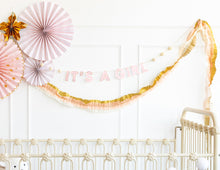 Load image into Gallery viewer, Baby Pink/Cream/Gold Crepe Garland
