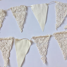 Load image into Gallery viewer, Fabric and Lace Bunting
