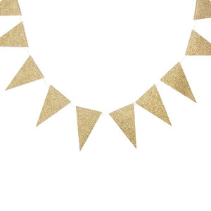 Glitter Gold Pennant Bunting