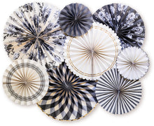 Load image into Gallery viewer, Black and White Gingham Fan Set
