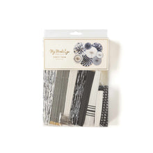 Load image into Gallery viewer, Black and White Gingham Fan Set

