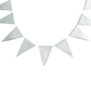 Silver foil pennant bunting